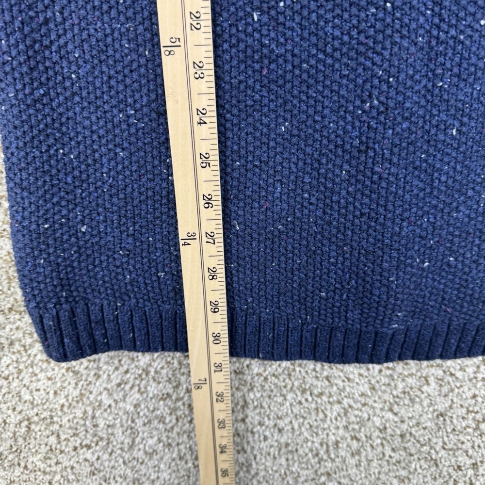 LL Bean Cable Knit Sweater Women's XL Speckled Blue Cotton Blend 290395 Crewneck - Picture 14 of 15